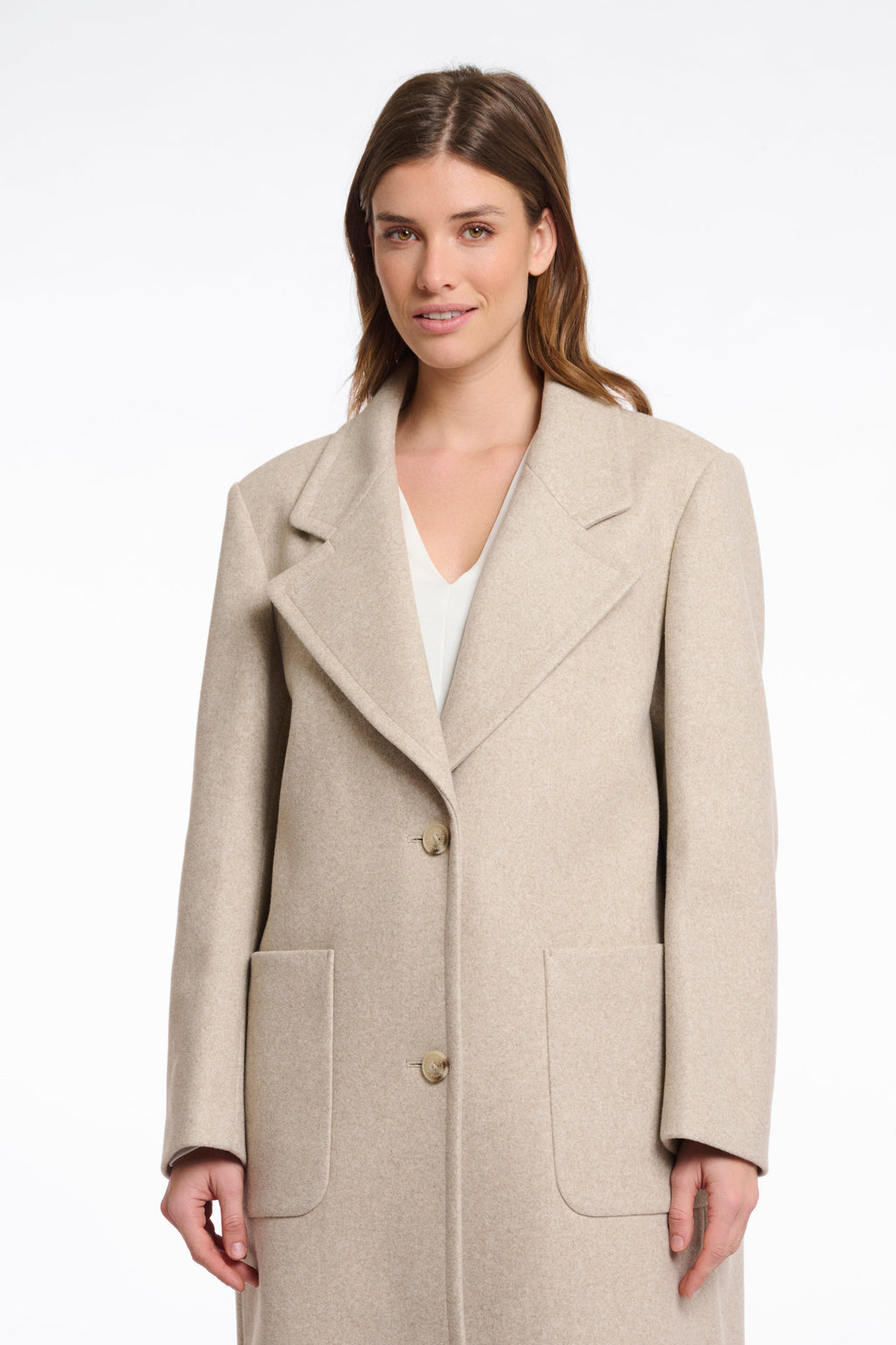 Cecile Single Breasted Coat - Birch