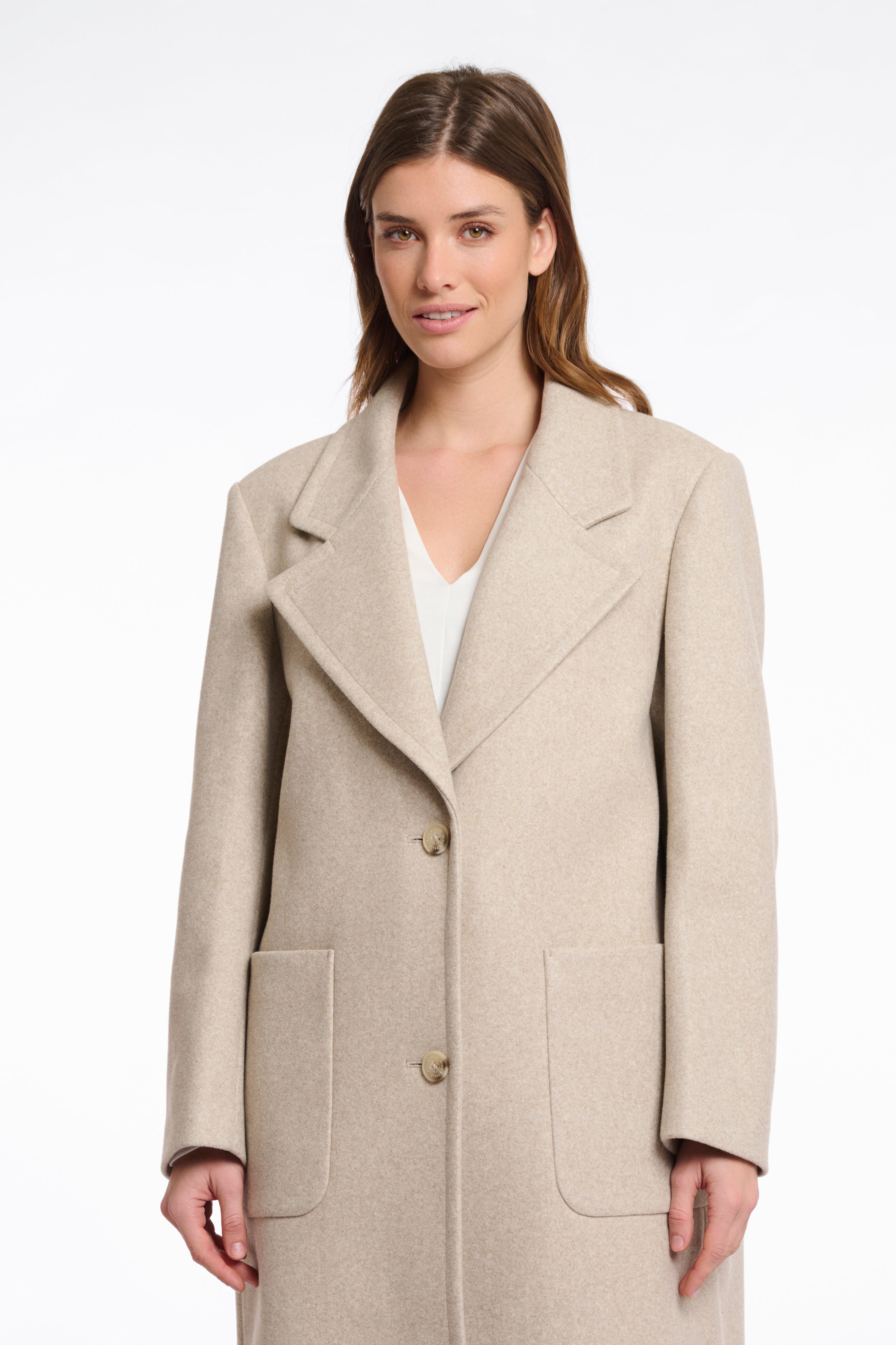 Cecile Single Breasted Coat - Birch