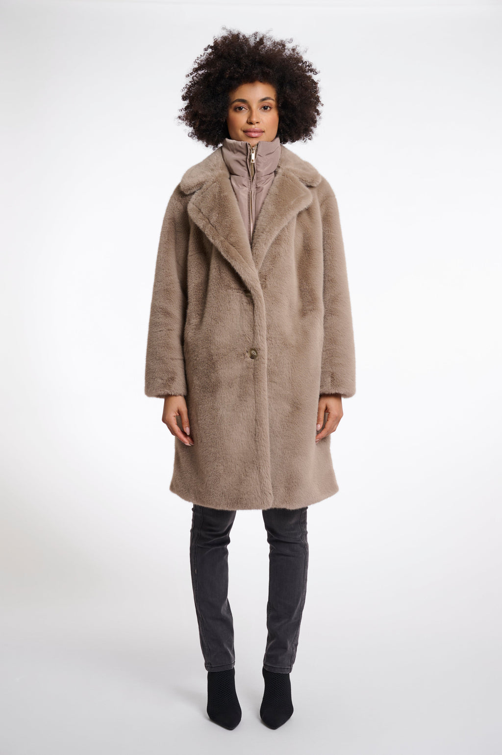 Geesje Faux Fur Coat - Toffee