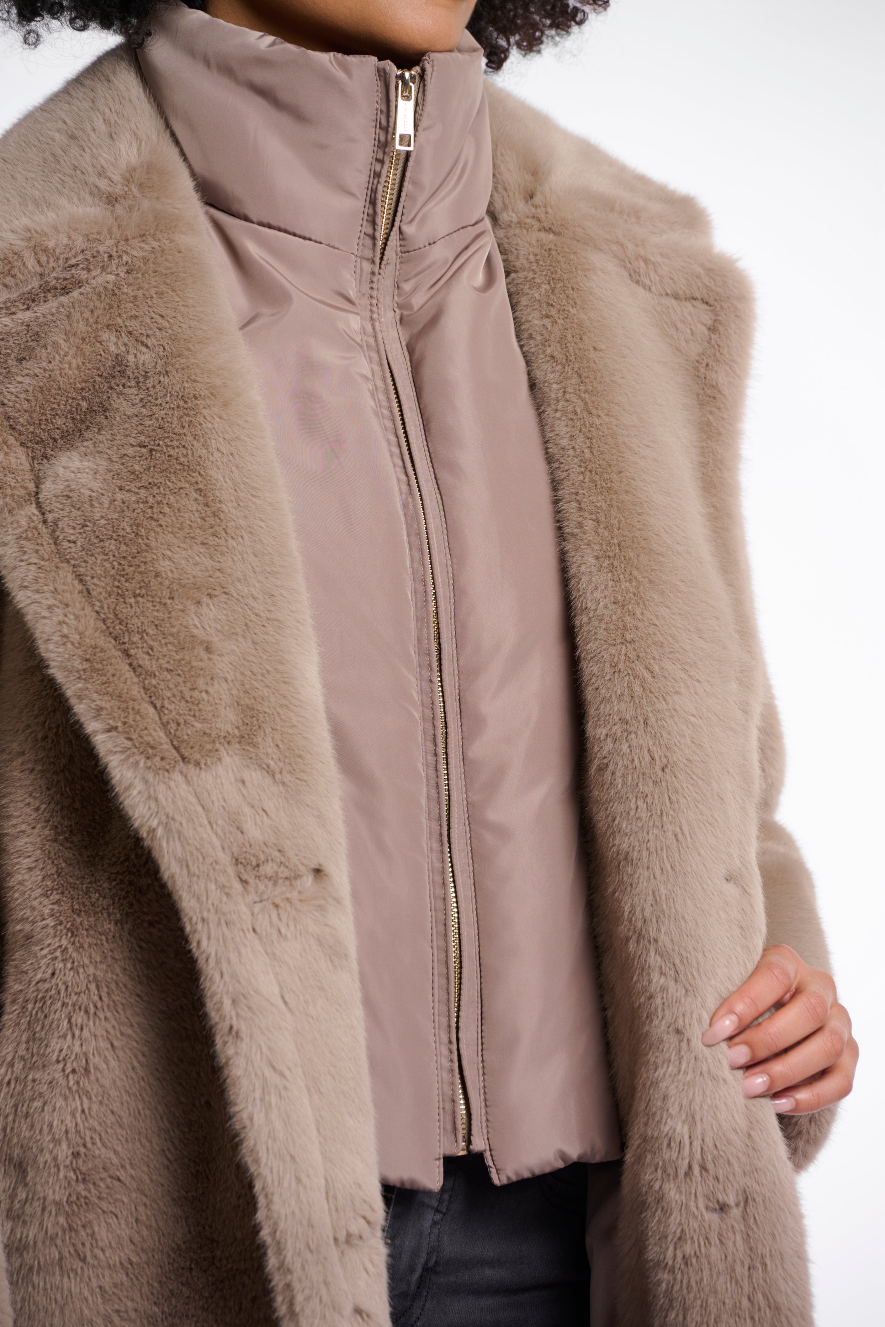Geesje Faux Fur Coat - Toffee
