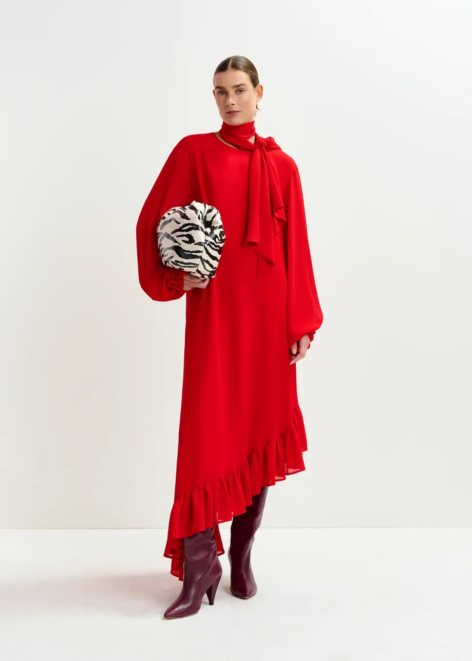Iflower Pussy Bow Tie Dress