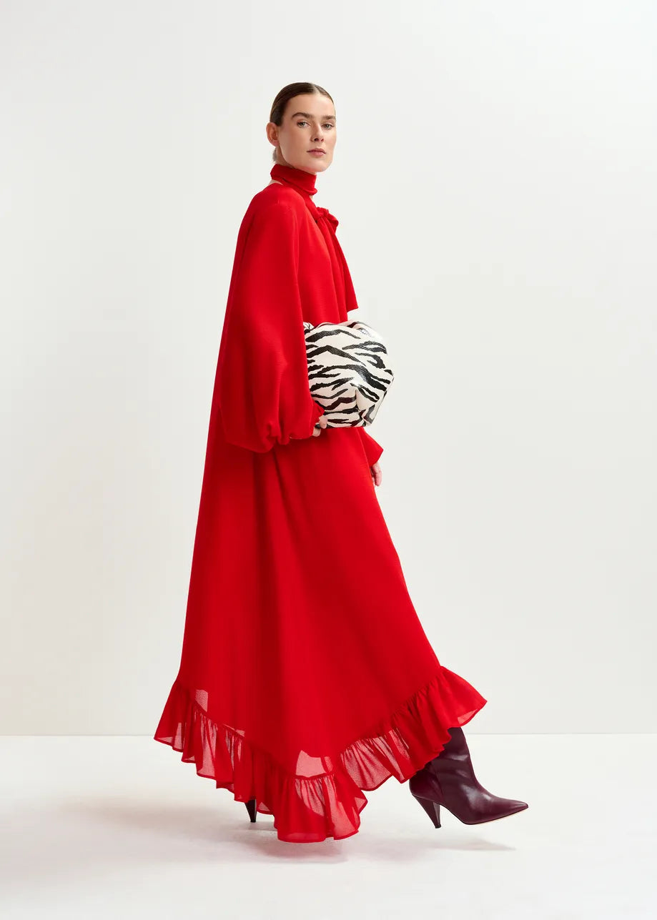 Iflower Pussy Bow Tie Dress