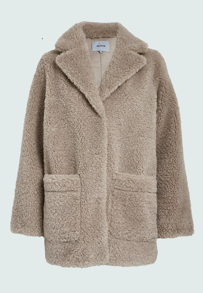 Alda Reversible Faux Fur Jacket - Sand Gray